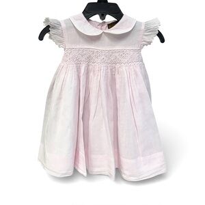 Fleurisse Pink-White Smocked Baby Dress 9mo.